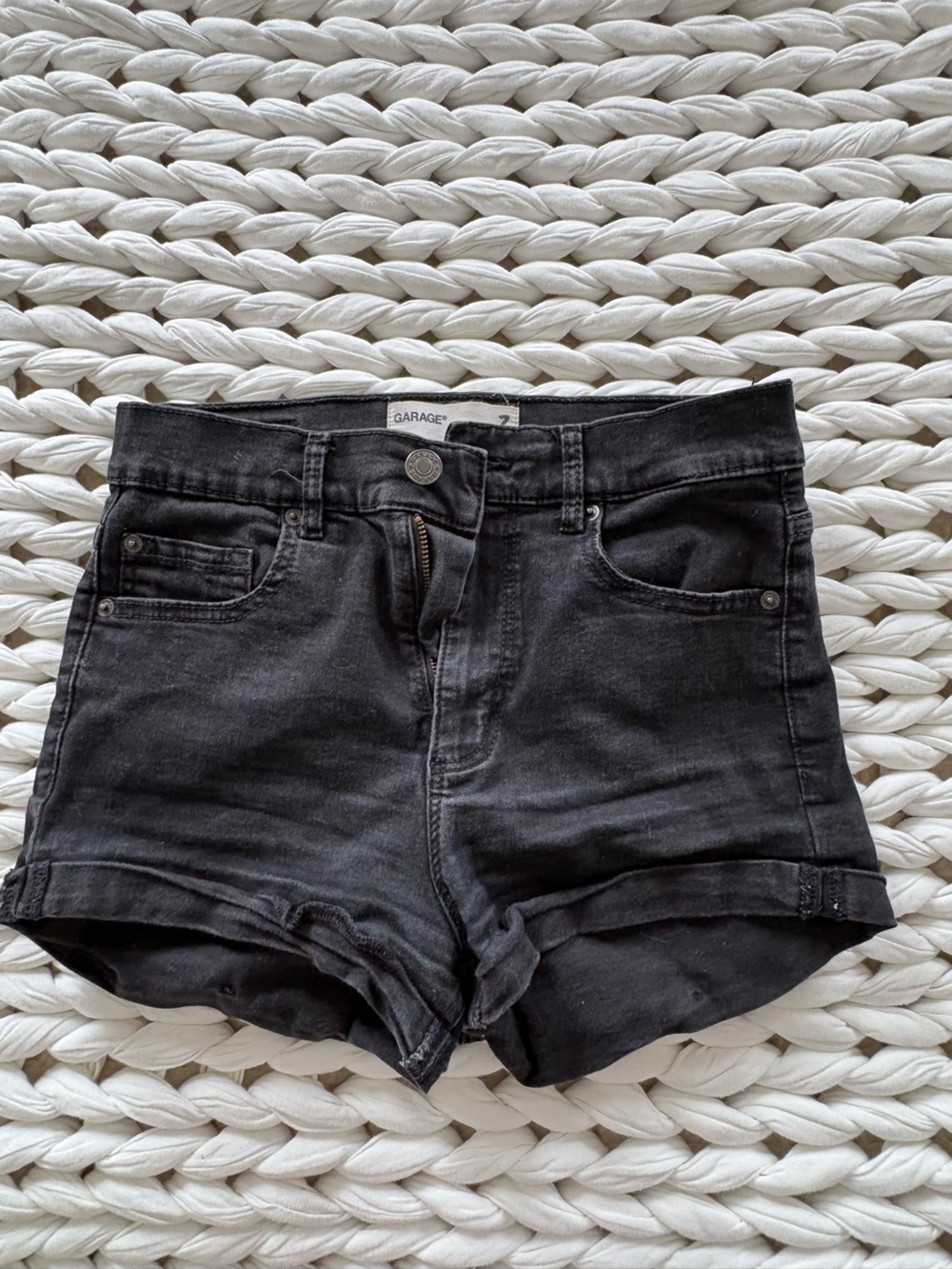 Garage Black Skinny Denim Shorts